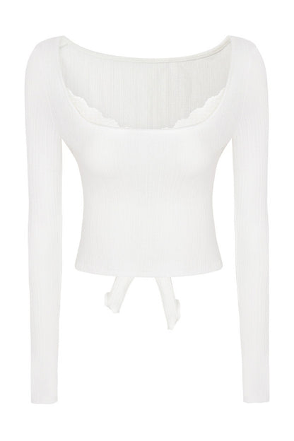 Backless Top and Wide-Leg Pants Set-Up