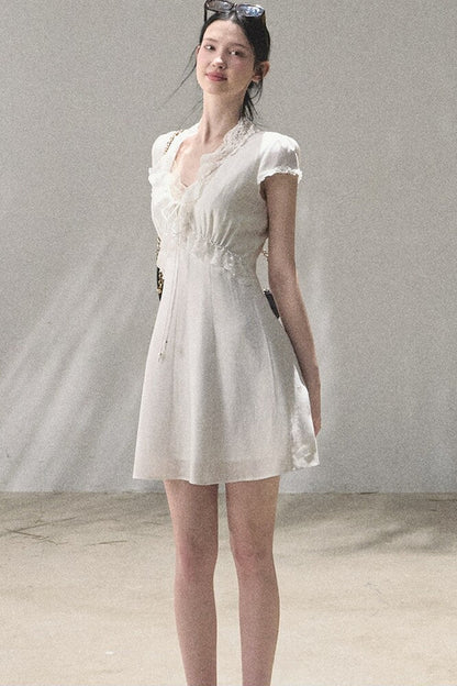 Lyocell Linen Lace Dress Set