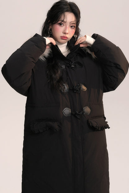 Bow Fur Collar Down Coat