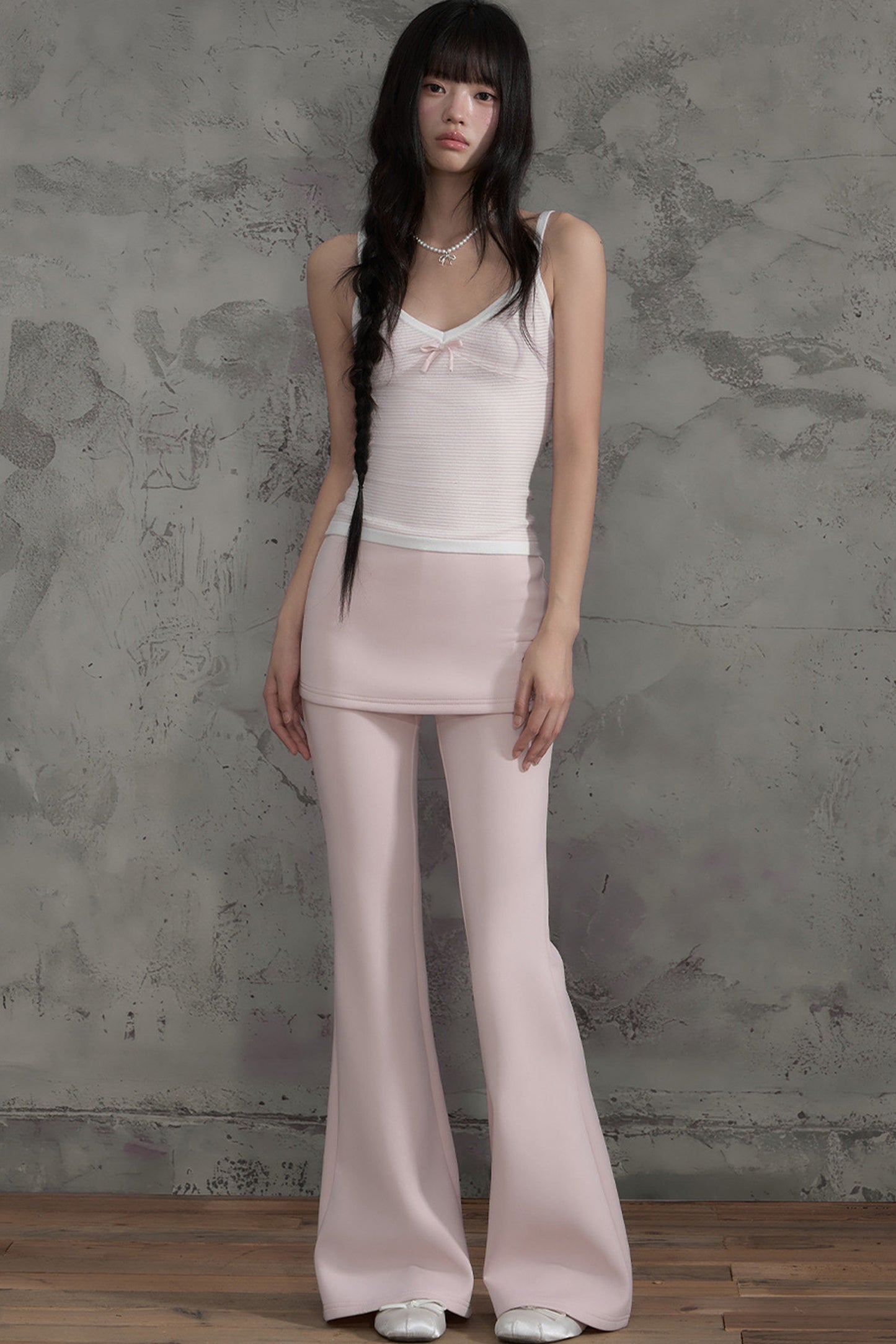Pink Striped Bow Camisole