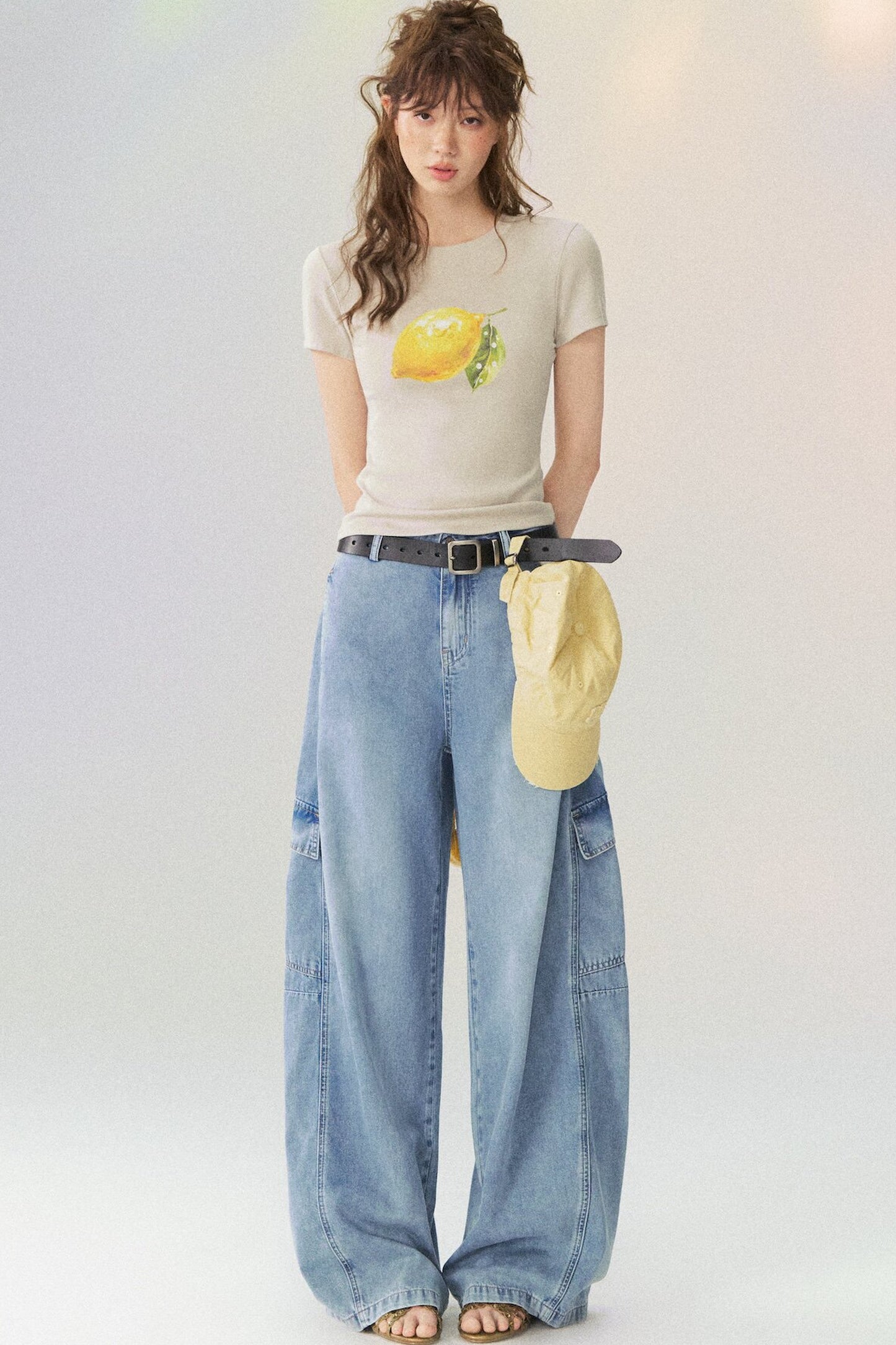 Multi-Pocket Wide-Leg Denim Jeans