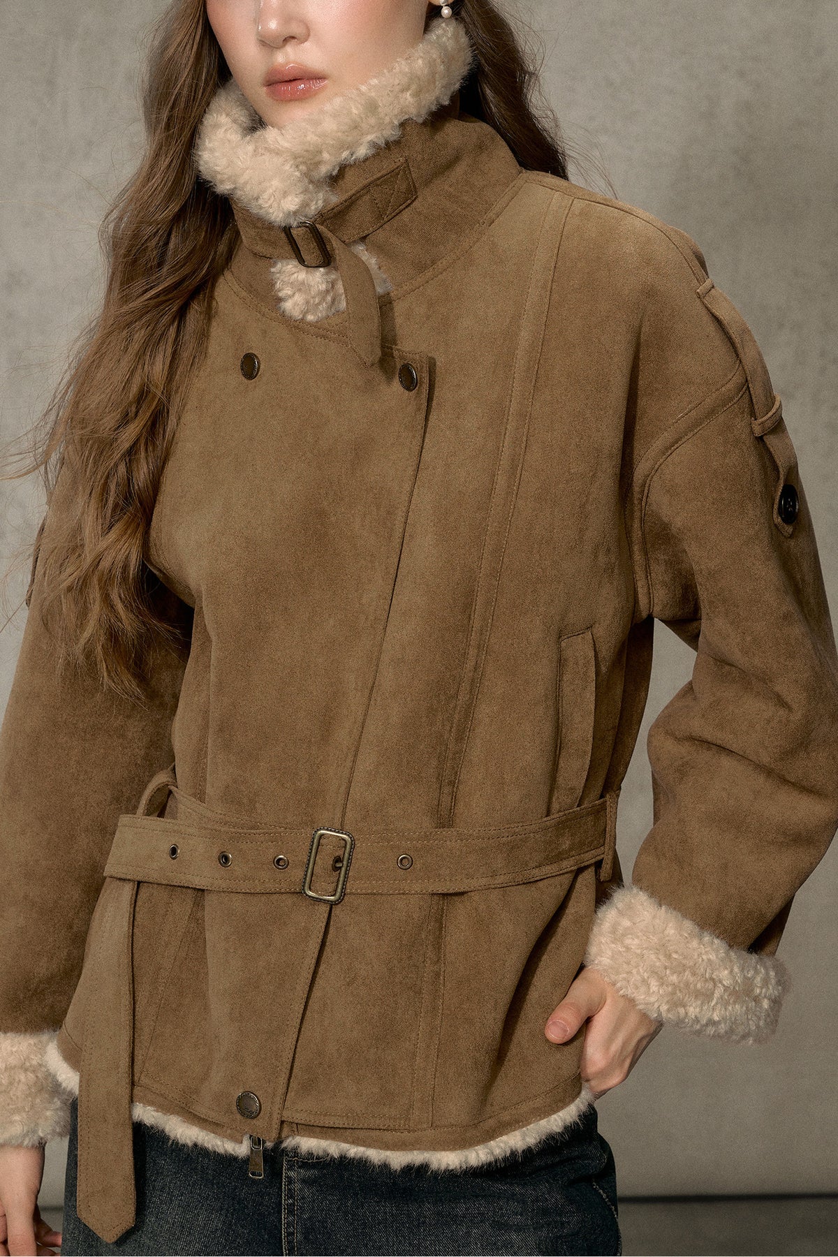 Cloud Shearling Biker Jacket