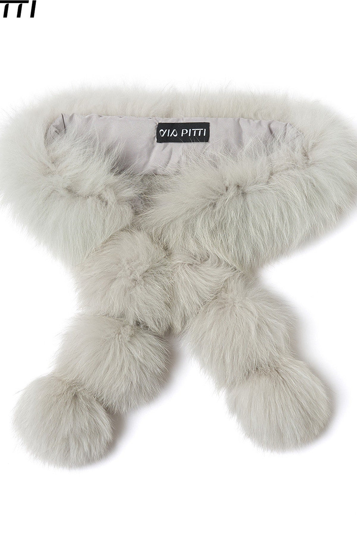 Fox Fur Tassel Pom Pom Scarf
