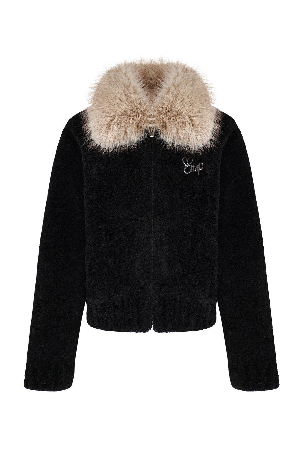 Warm Fur Collar Cardigan and Pants Set-Up