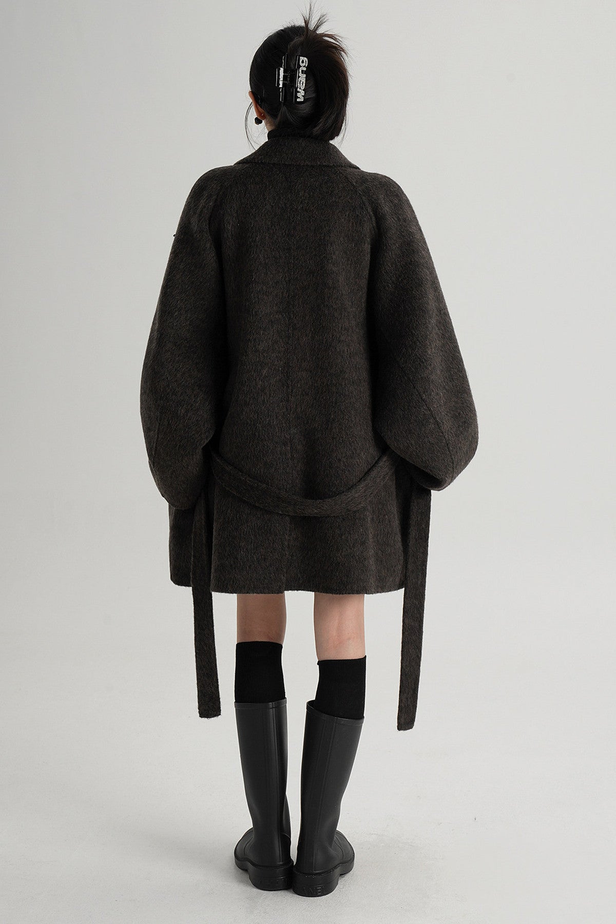 Mid-Length Armor Collar Wool Coat