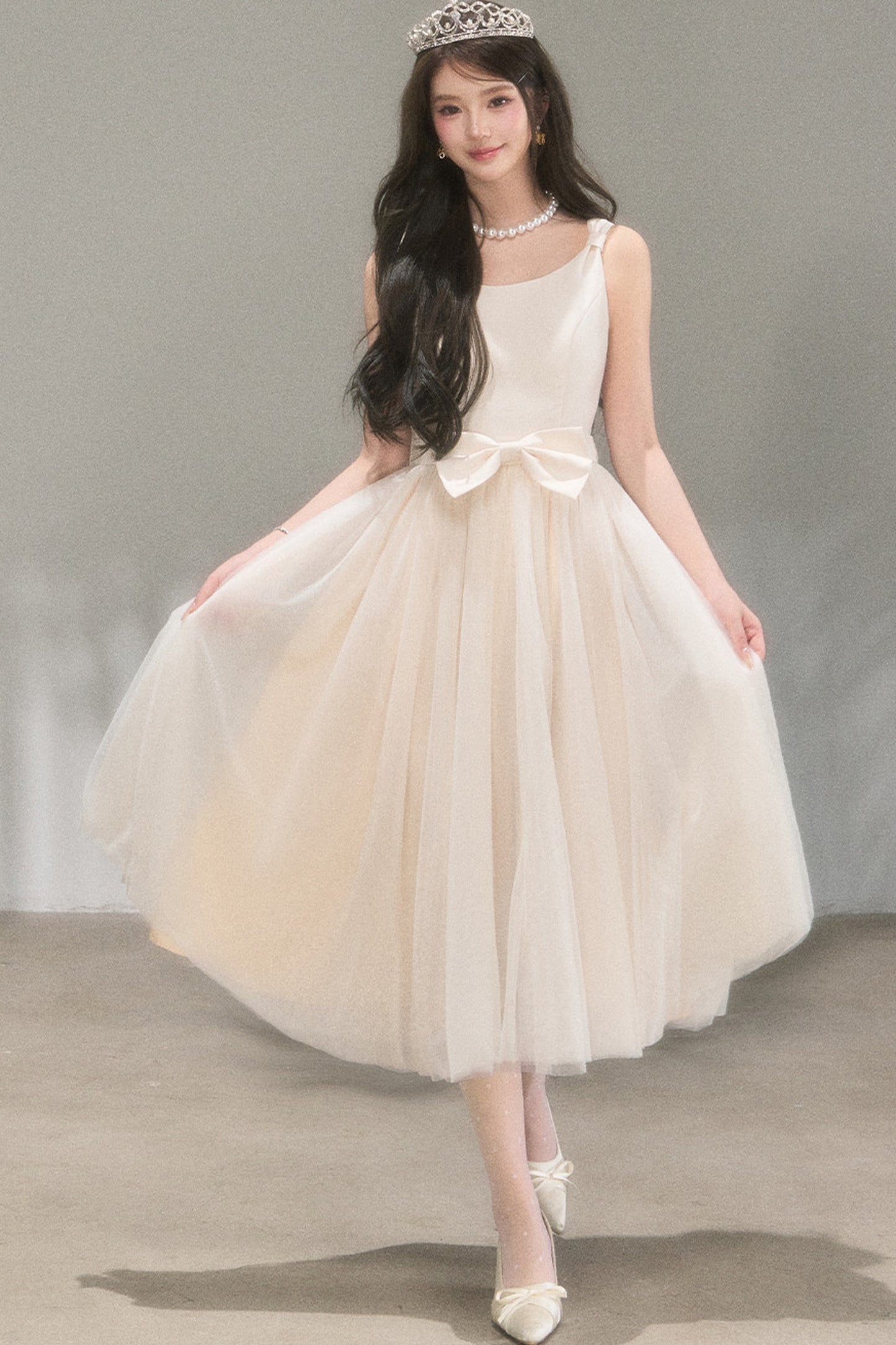 Mondlicht-Netzstoff-Ballettkleid