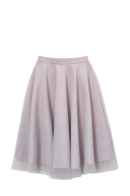 High-Waisted Puffy A-Line Mesh Skirt