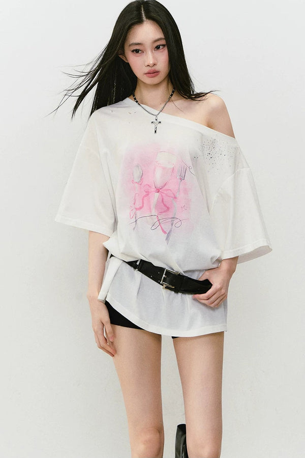 Rhinestone Off-Shoulder Top