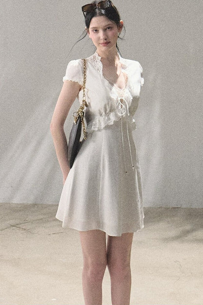 Lyocell Linen Lace Dress Set