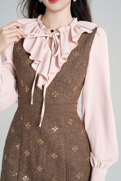 Layered-Look Chanel Style A-Line Dress
