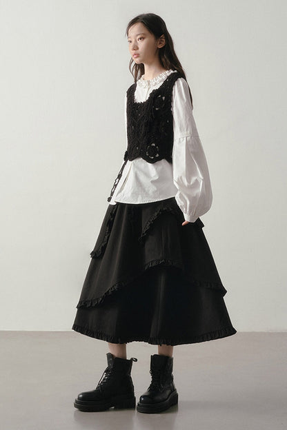 Irregular Layered-Look A-Line Dress