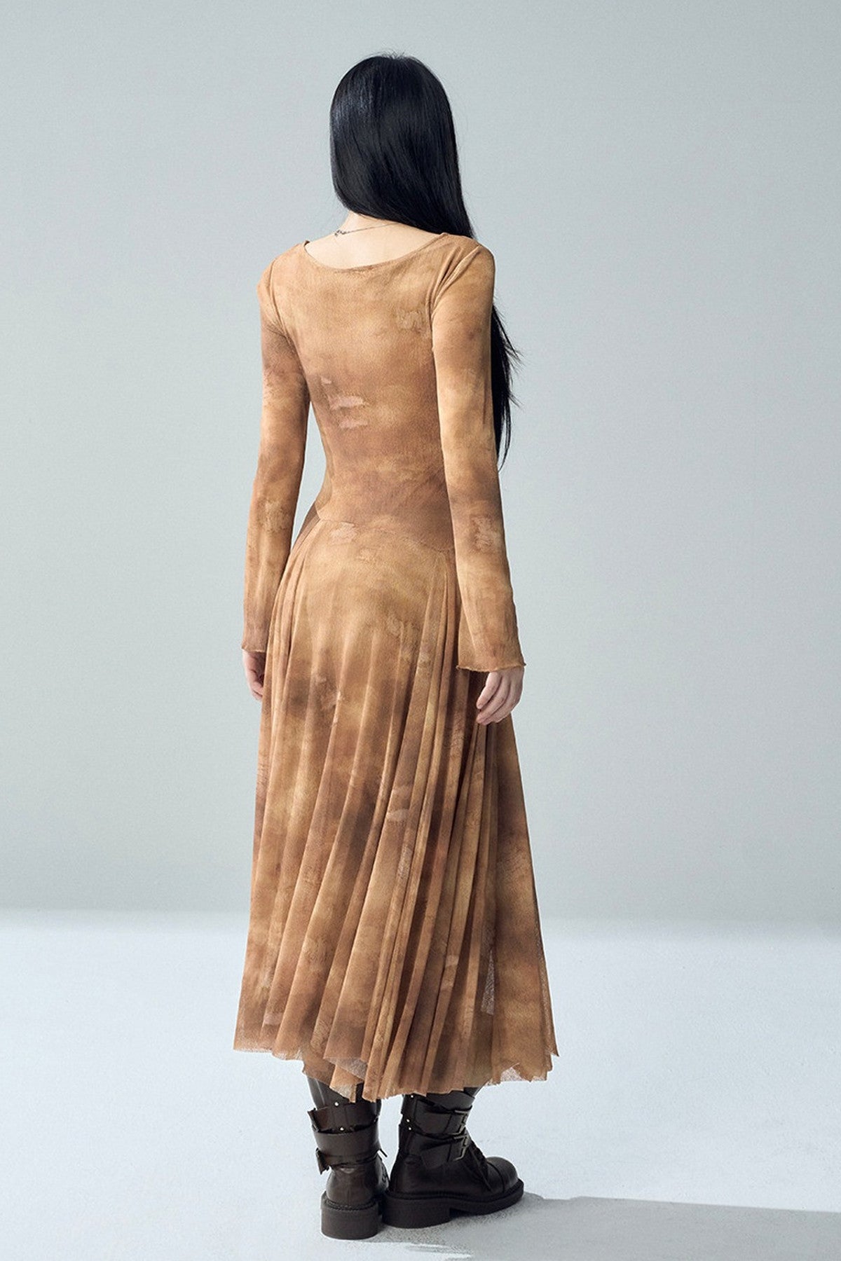 Long Sleeve Tie-Dye Dress