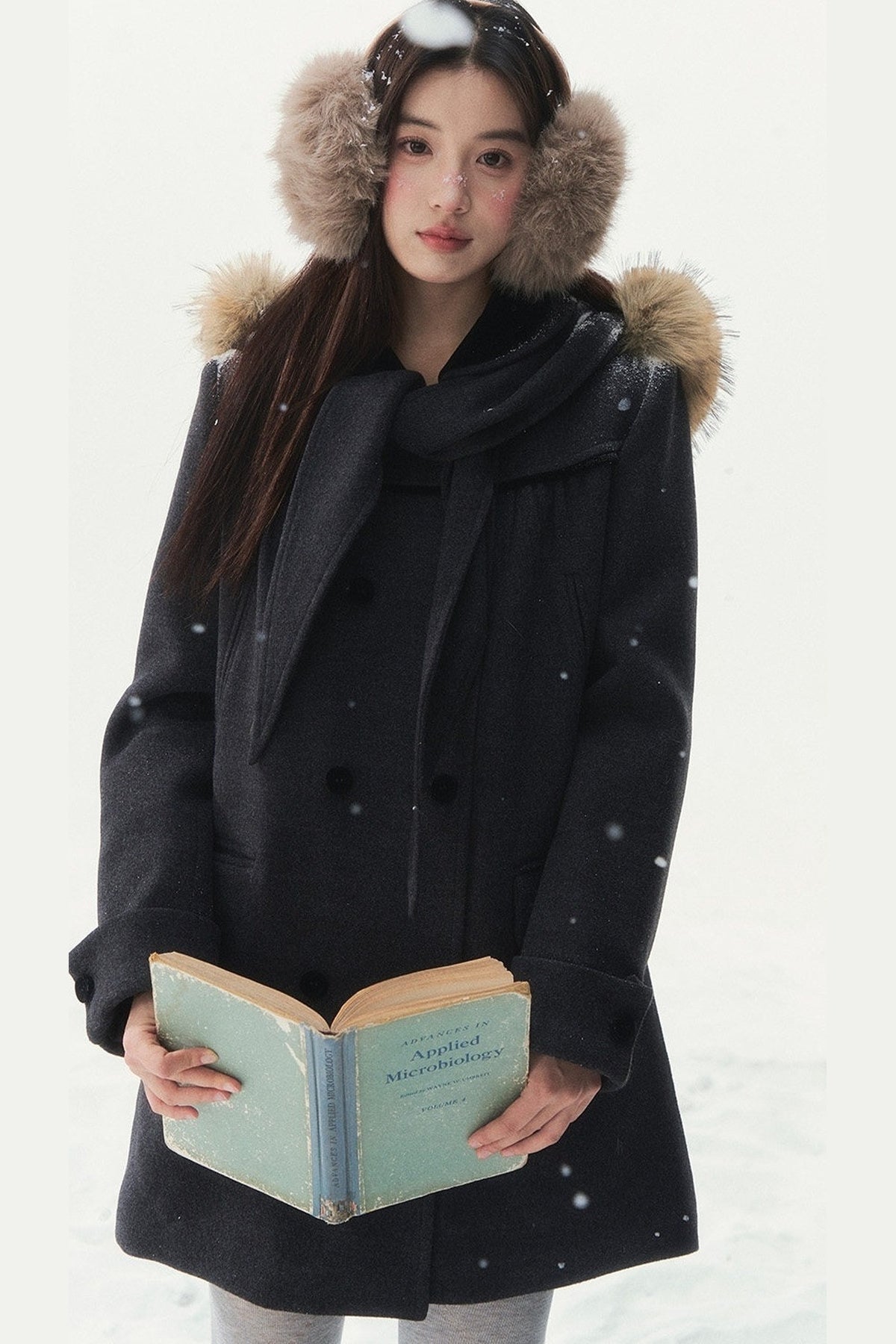 Dark Gray Doll Collar Coat