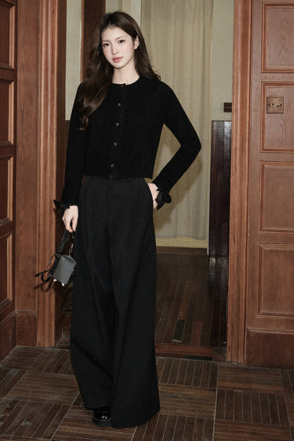 Low-Waisted Wide-Leg Trousers