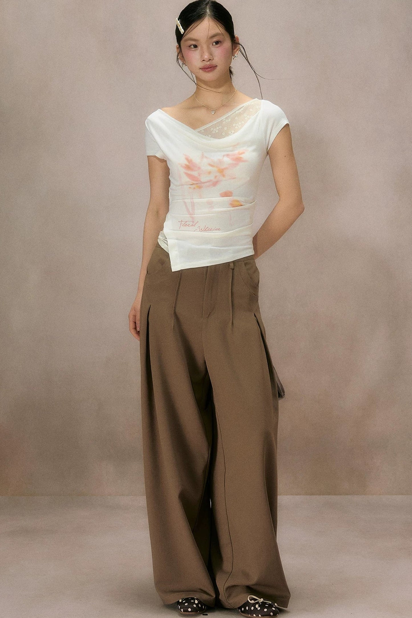 White Cherry Blossom Print T-Shirt