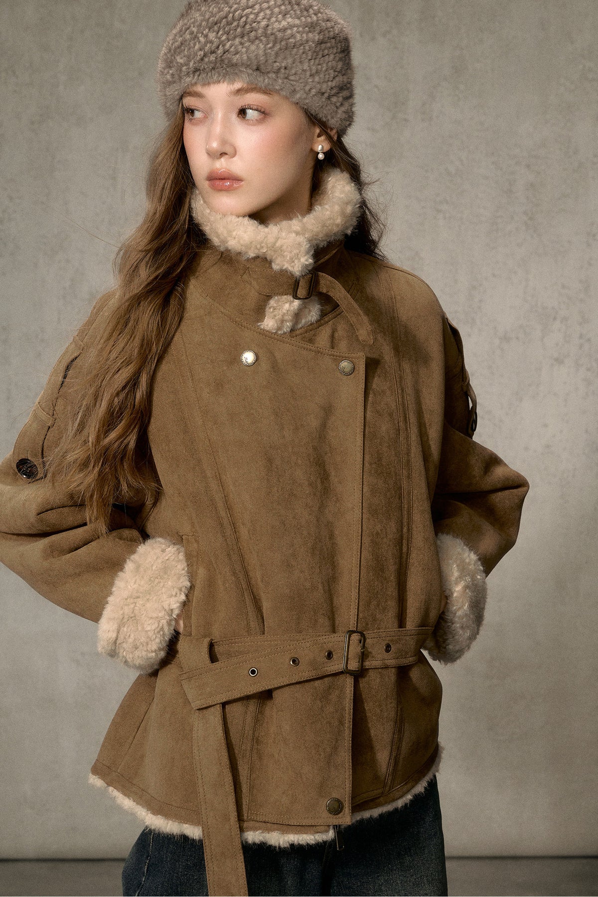 Cloud Shearling Biker Jacket