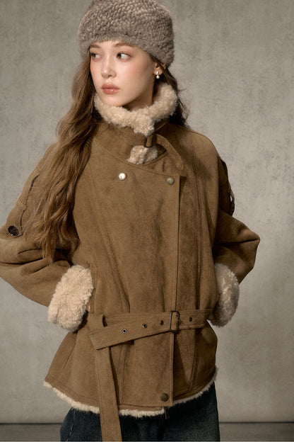Cloud Shearling Biker Jacket