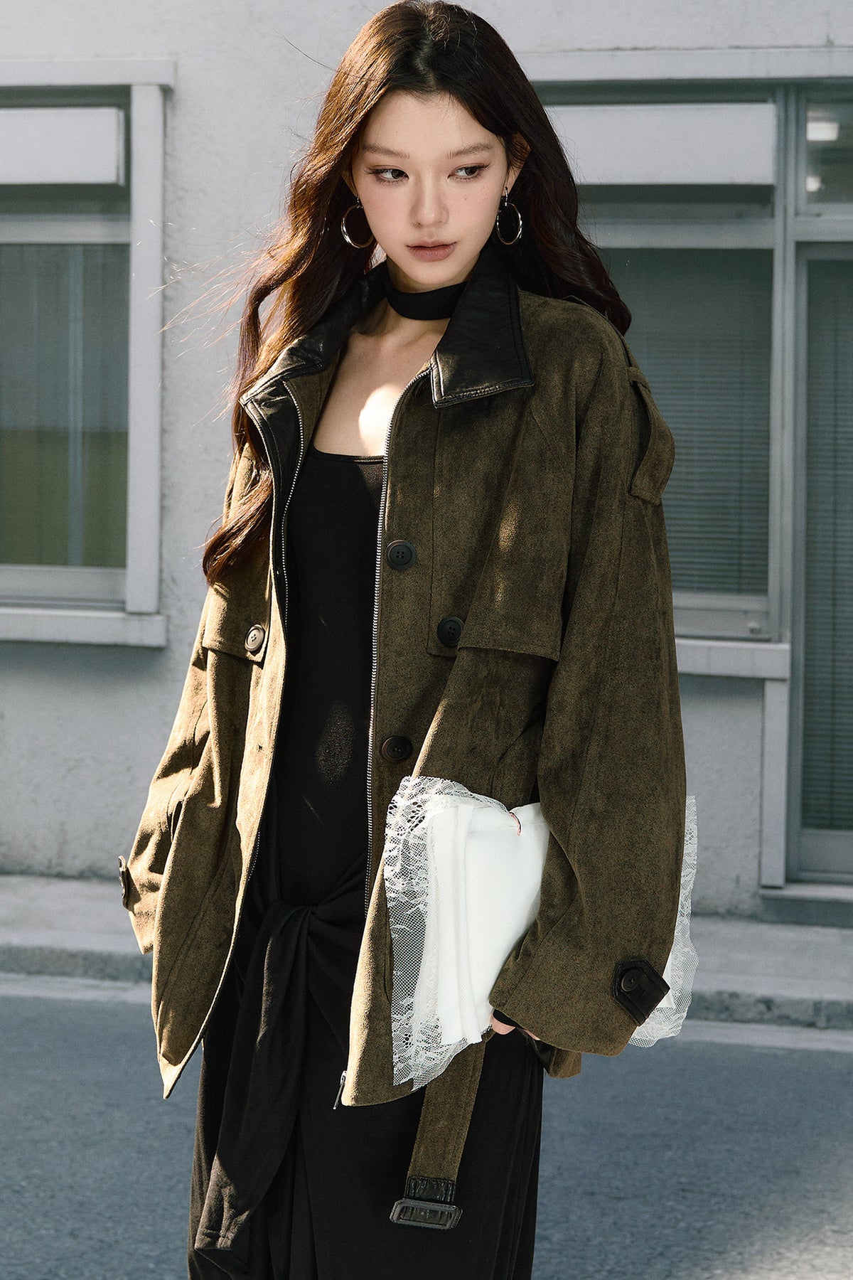 Suede Belted Jacket