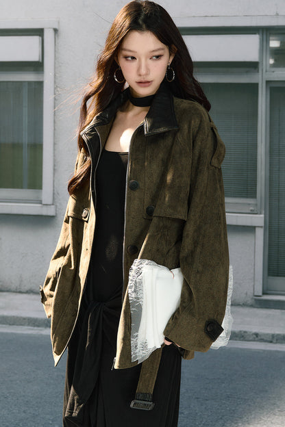 Suede Belted Jacket