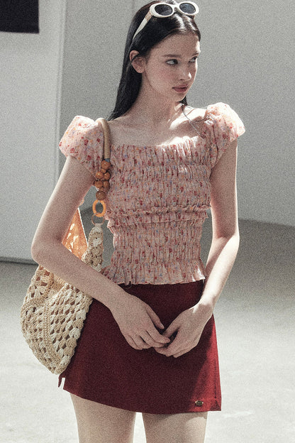 Orange Sunset Floral Blouse