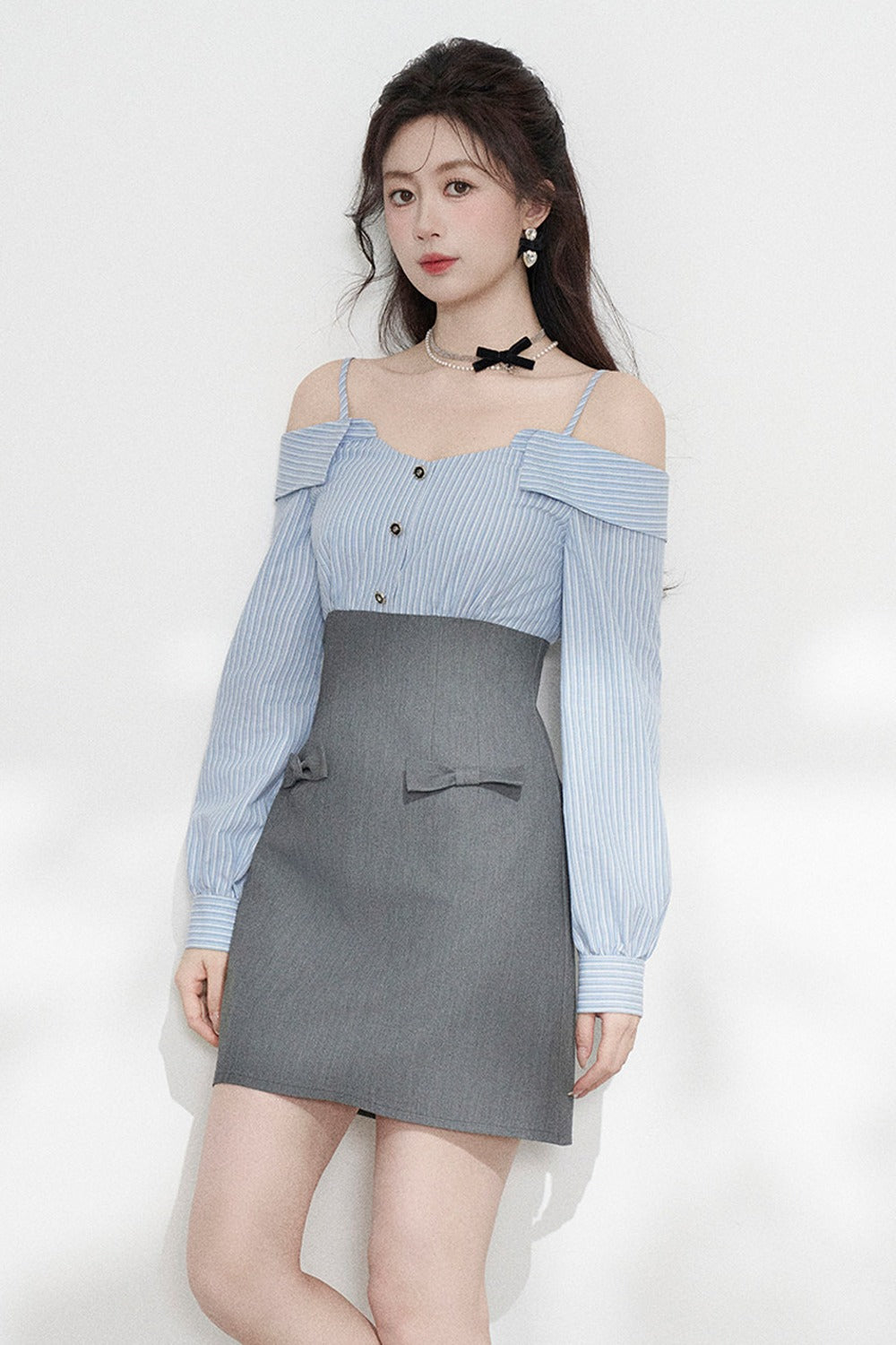 Striped Off-Shoulder Dress