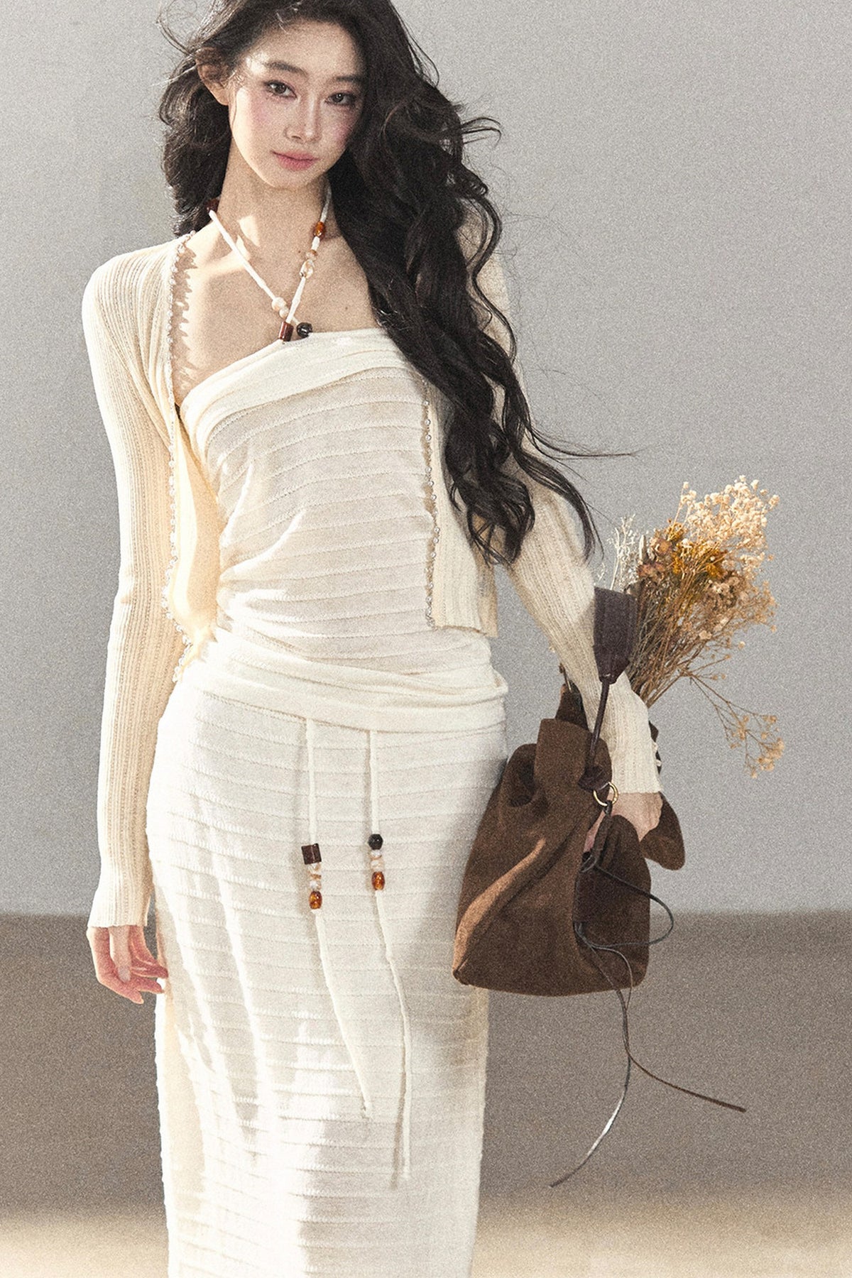 Knit Tube Top and Skirt Set