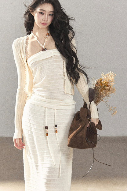Knit Tube Top and Skirt Set