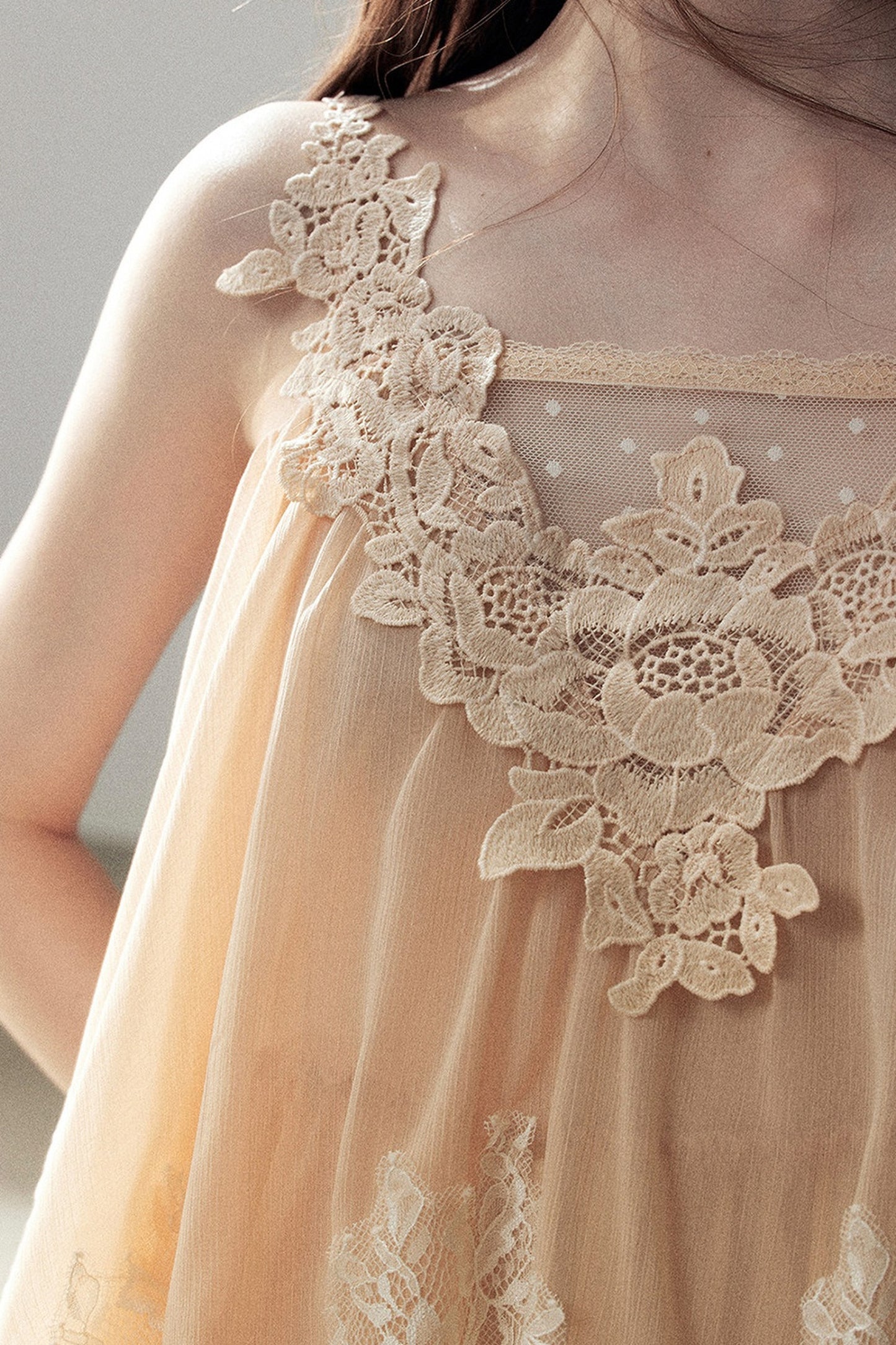 Irregular Lace Chiffon Camisole
