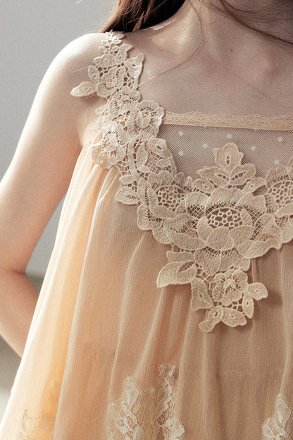 Irregular Lace Chiffon Camisole