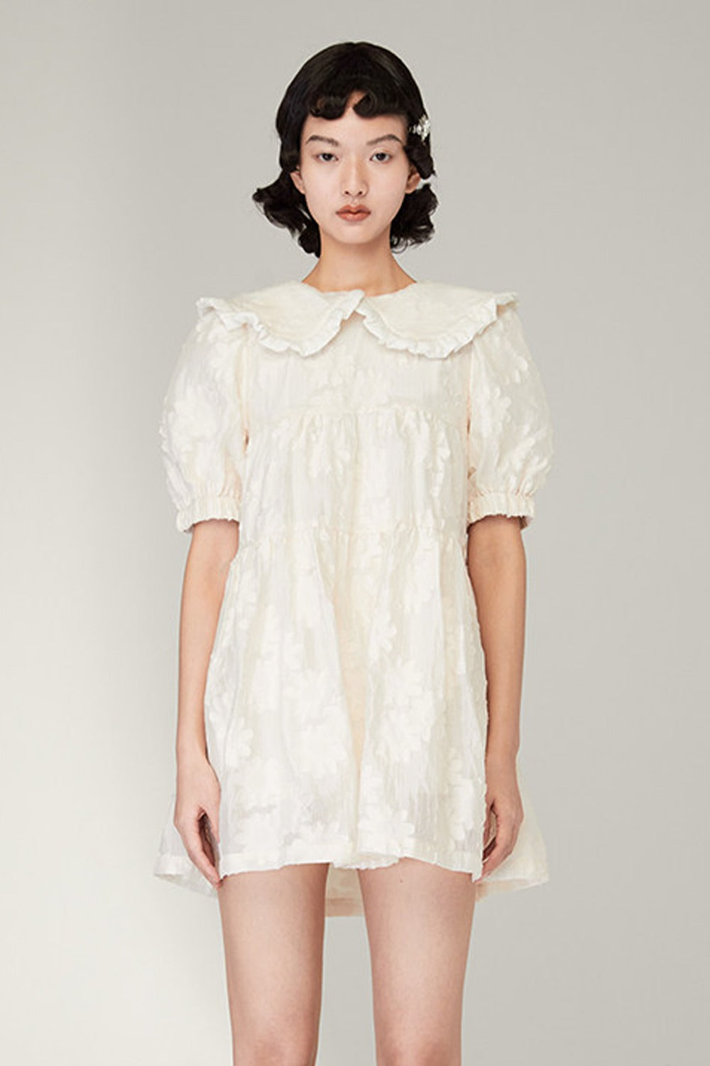 Ruffled Peter Pan Collar Dress