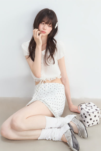 Doll Collar Lace Puff Sleeve Blouse