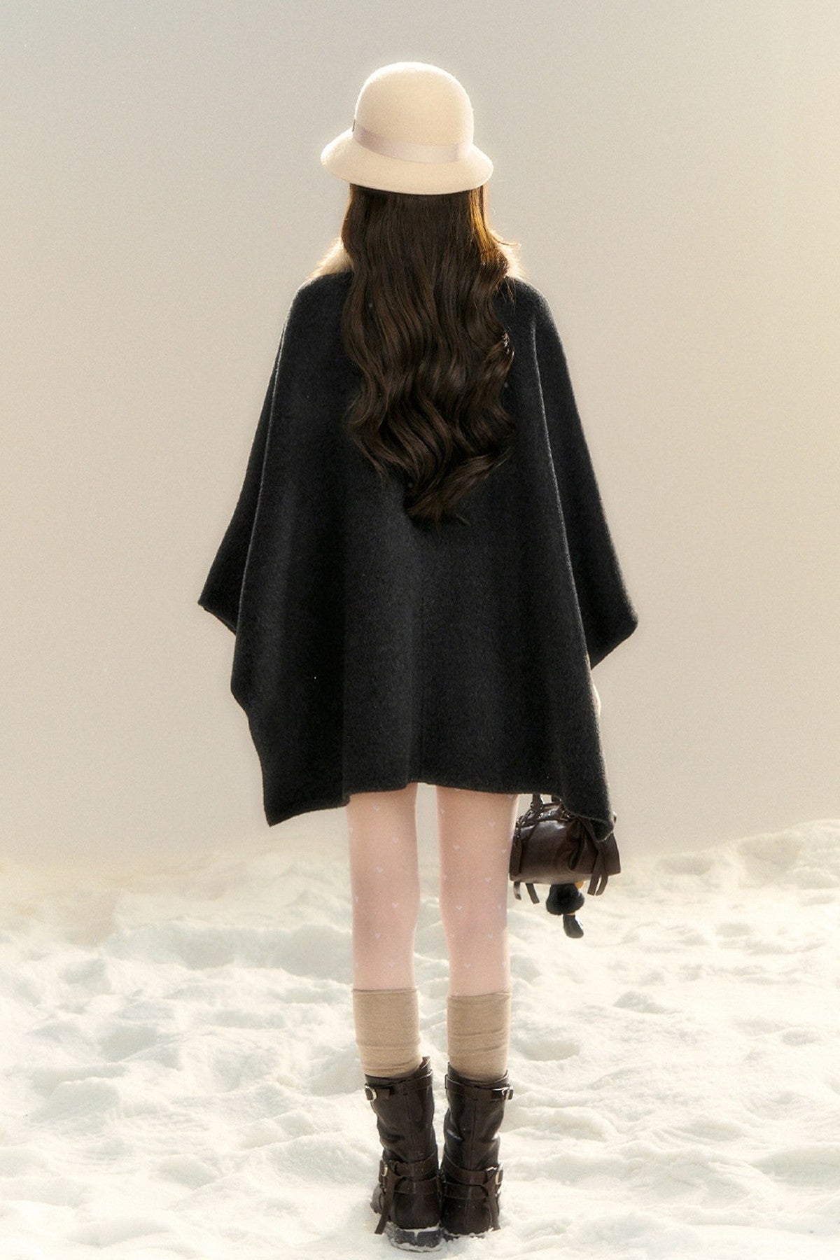 100% Wool Fox Fur Napoleon Cape