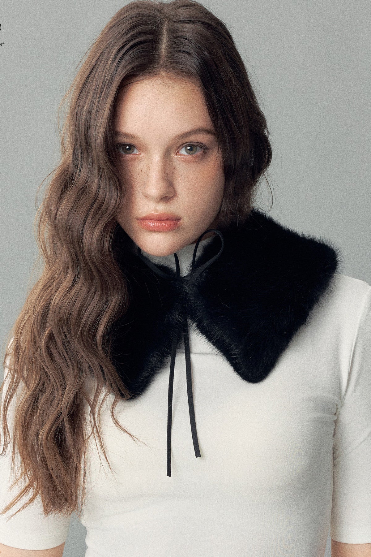 Retro Faux Fur Lace-Up Layered Collar