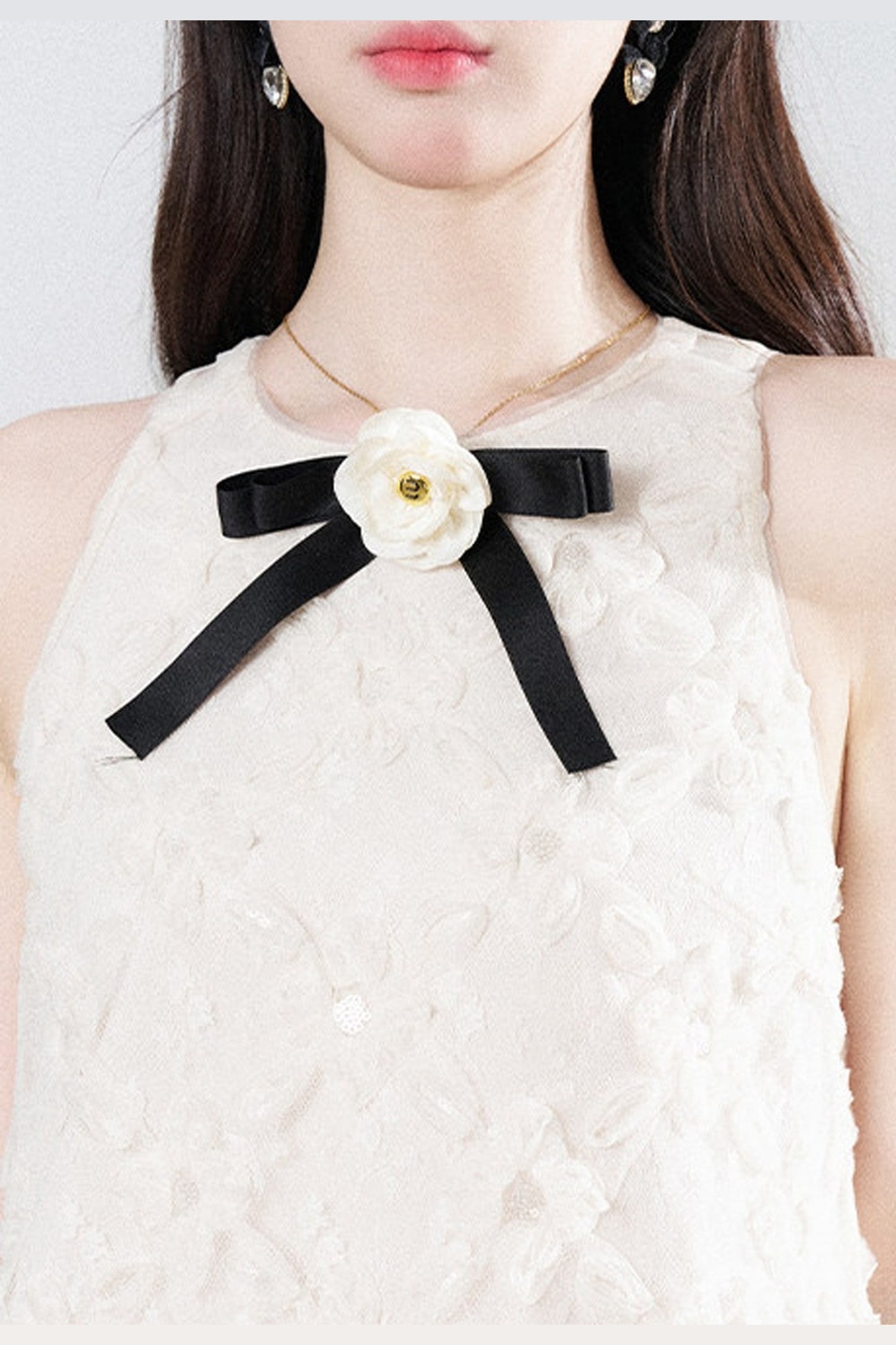 Apricot Neckholder-Kleid