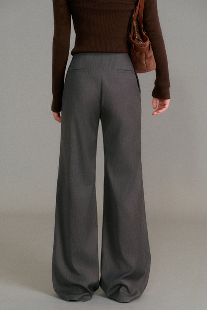 Asymmetrical Cut Bow Wide Leg Pants
