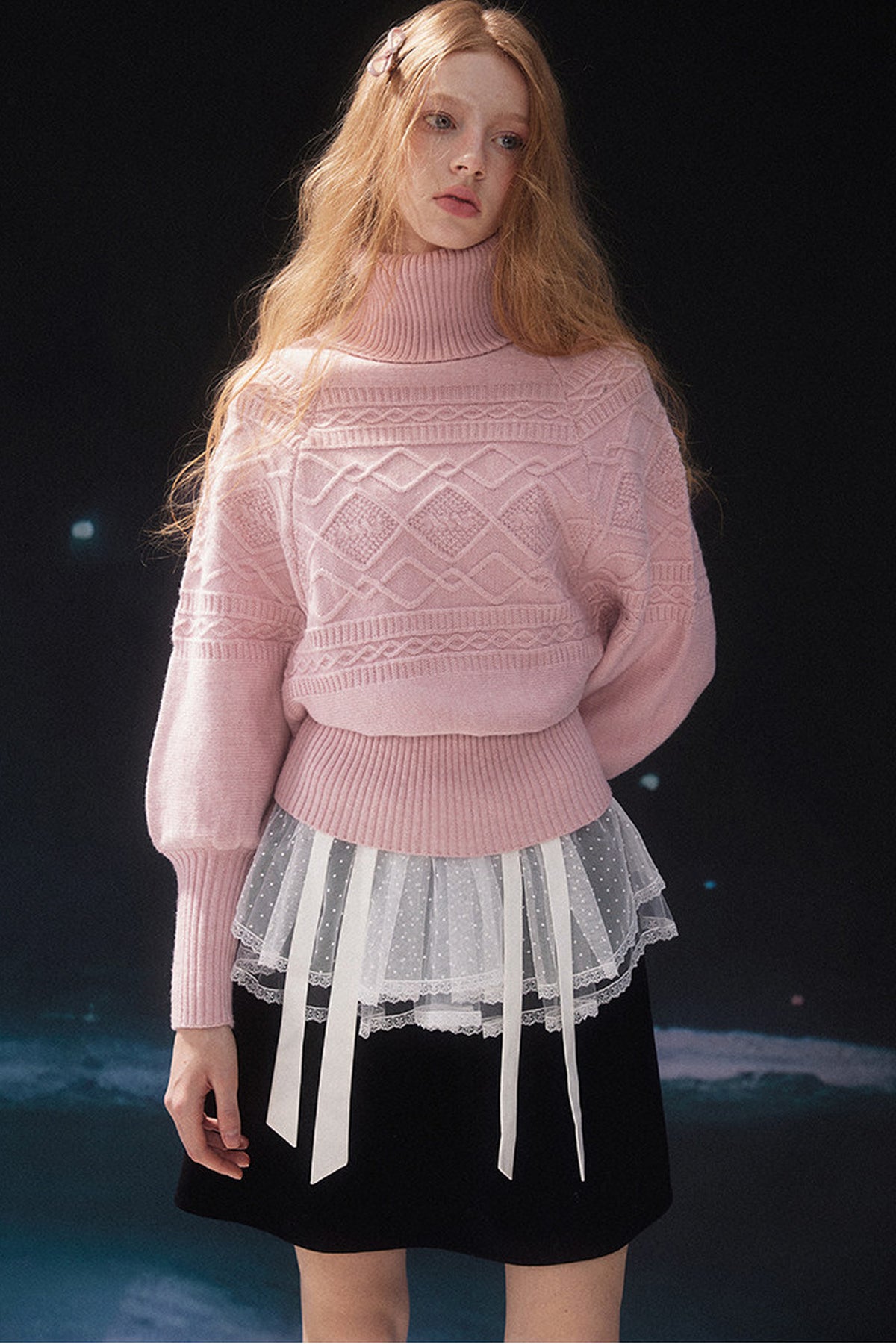 High-Waisted Mesh Tiered Skirt