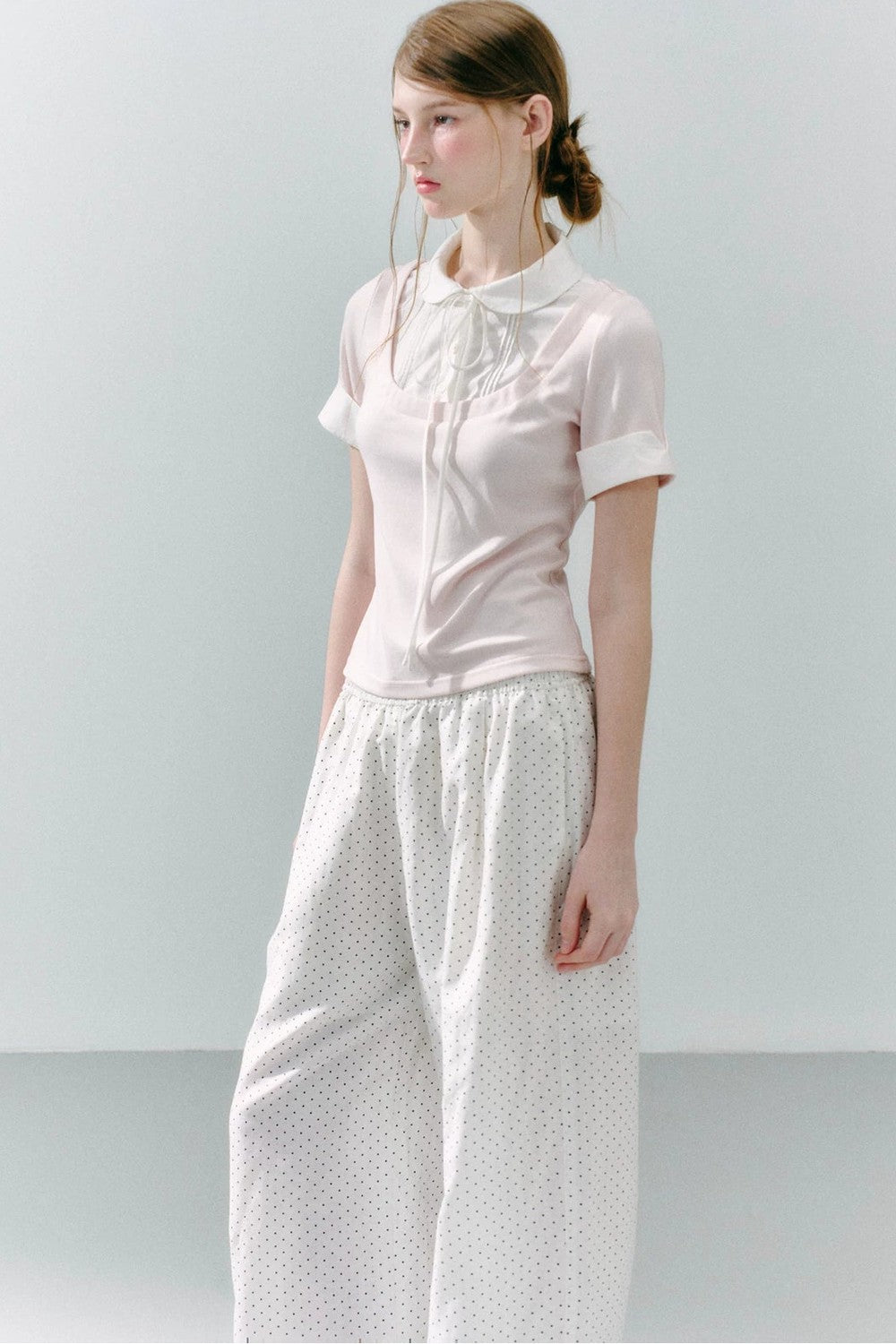 Haut preppy en modal patchwork