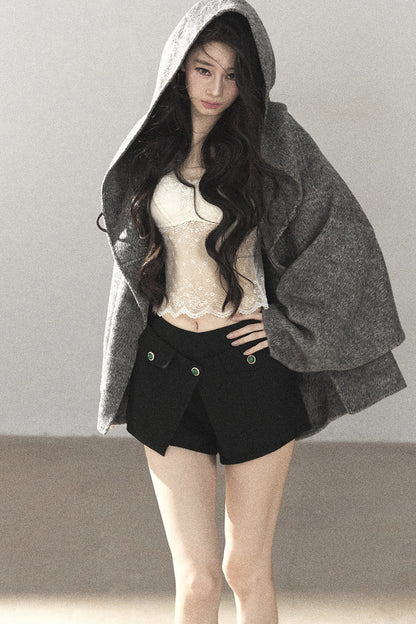 Double-Sided Cashmere Hooded Coat