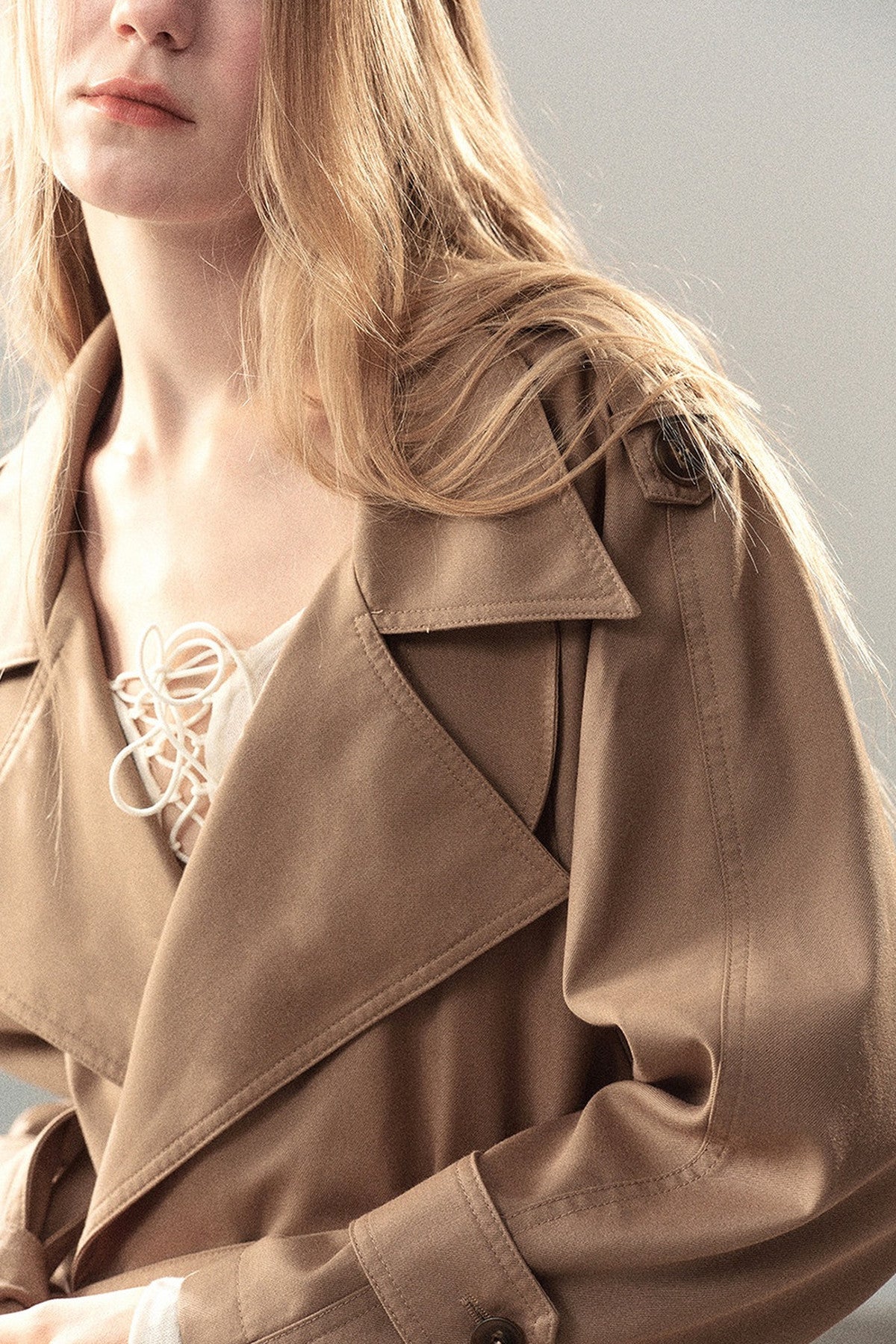 Long Double-Breasted Trench Coat