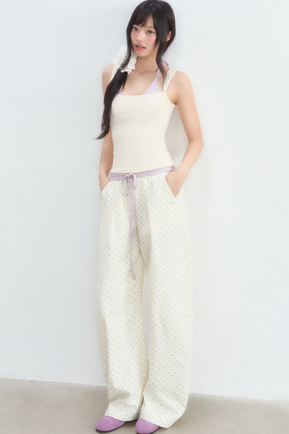 Star Print Wide Leg Pants