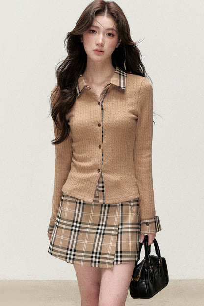 Knitted Cardigan and Skirt Set-Up