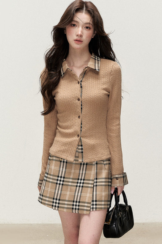 Knitted Cardigan and Skirt Set-Up