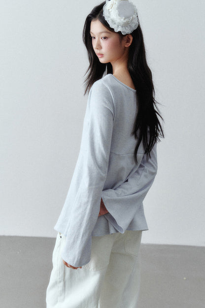 Long Sleeve Cashmere Cotton T-Shirt