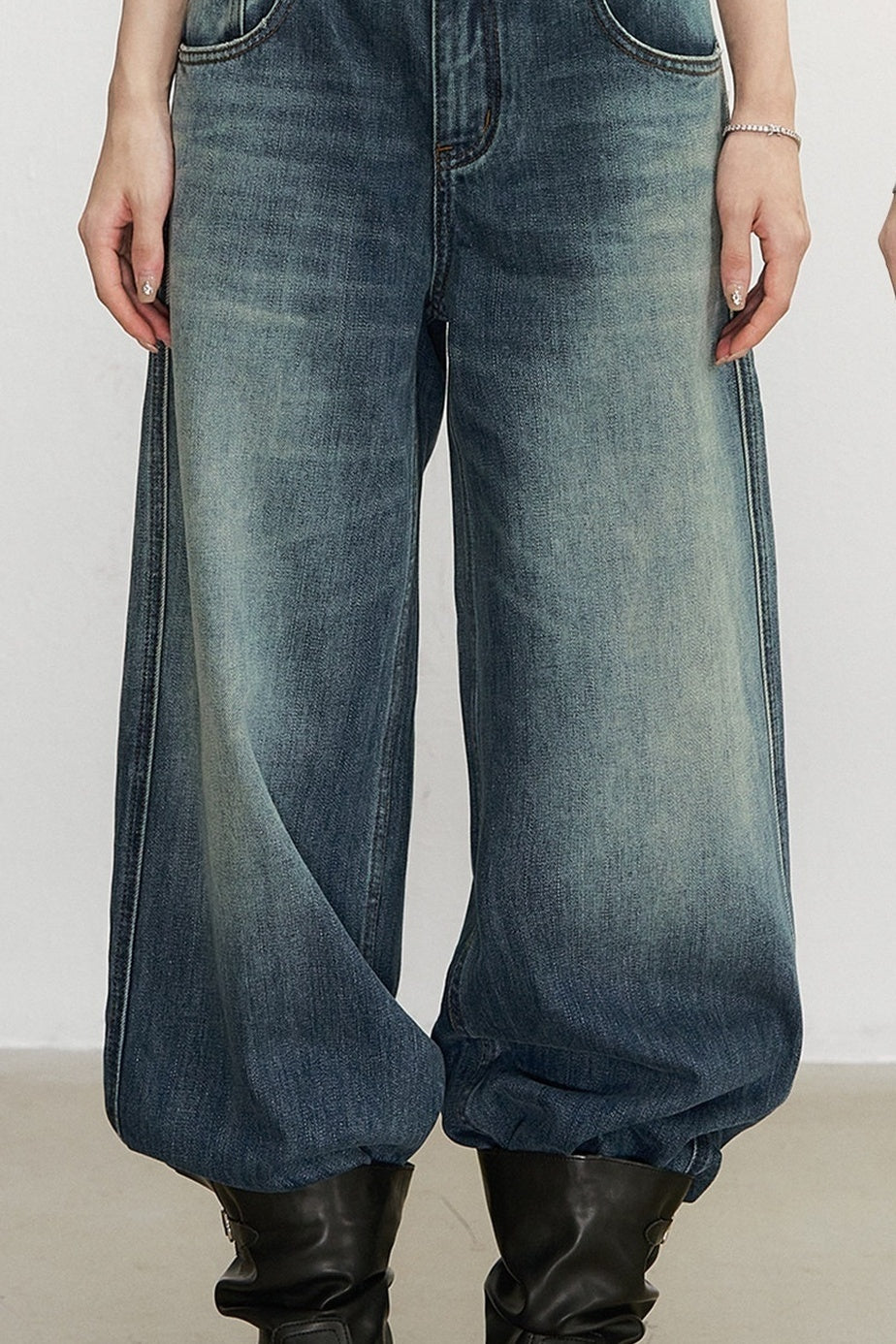 Vintage Washed Denim Pants