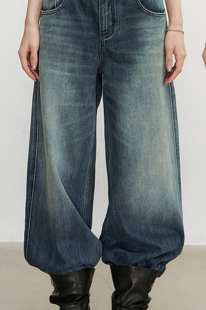 Vintage Washed Denim Pants