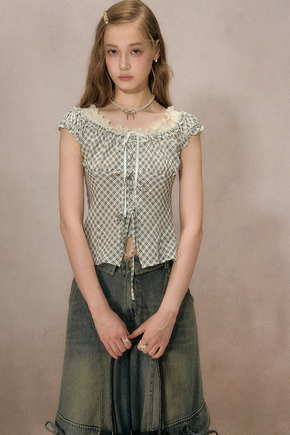 Chemise d’été à carreaux cigale