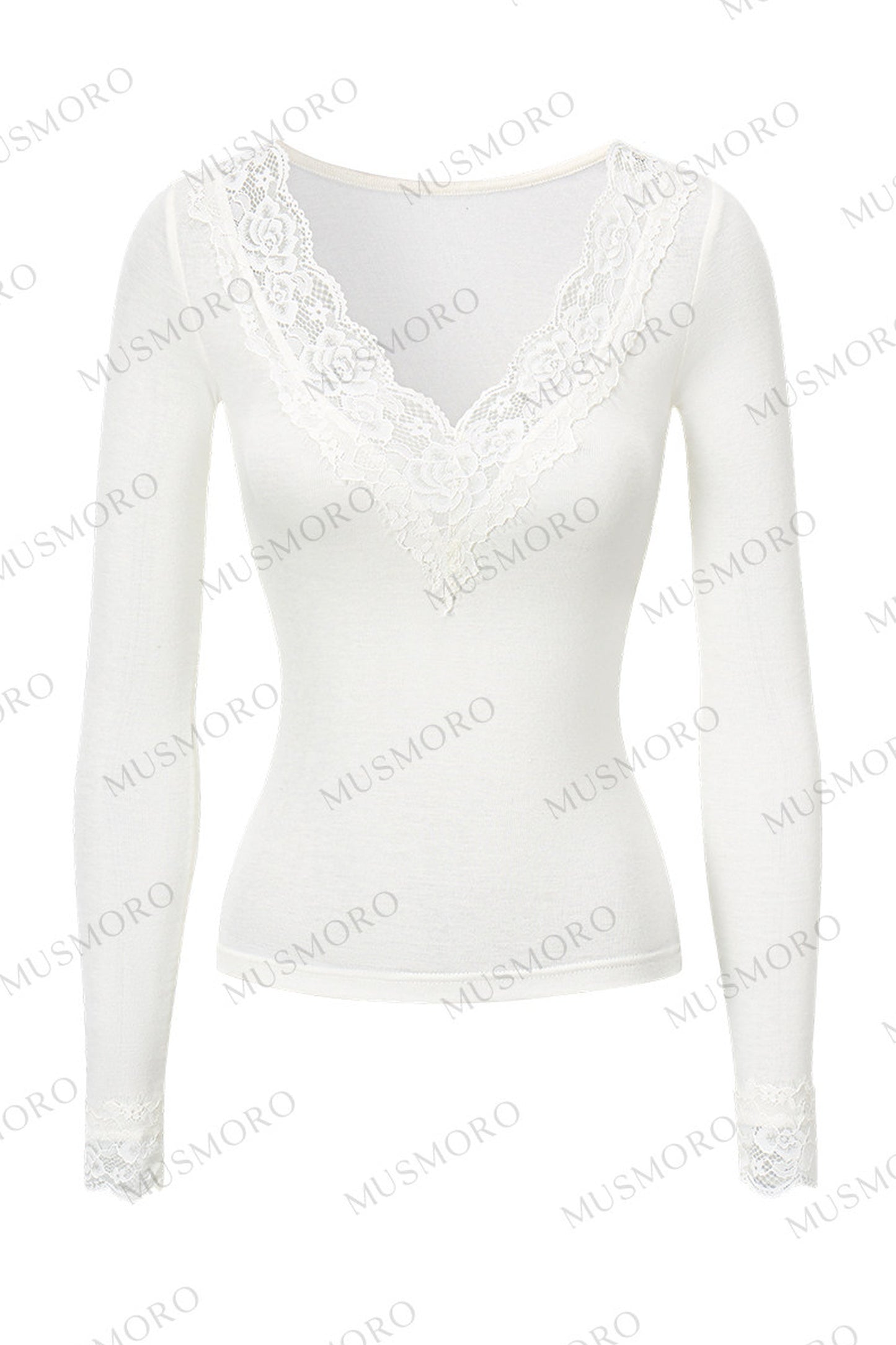 Top in maglia di pizzo a toppe