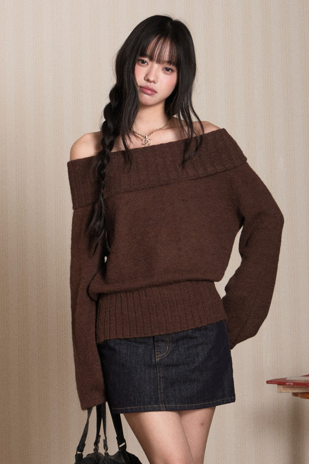 Off-Shoulder Knit Top