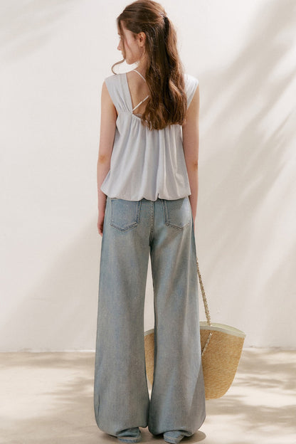 Tencel Linen Cotton Lace Camisole Top