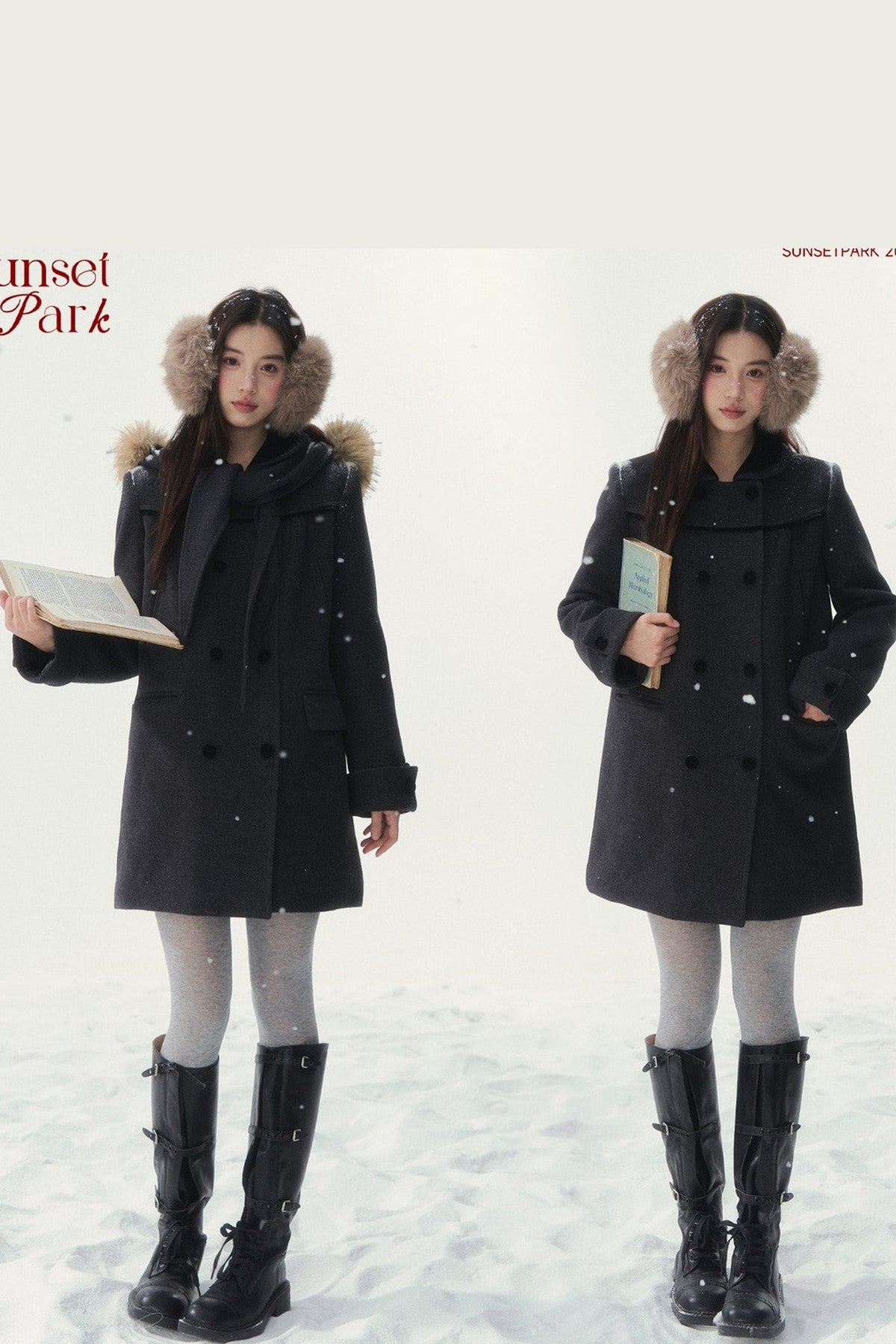 Dark Gray Doll Collar Coat